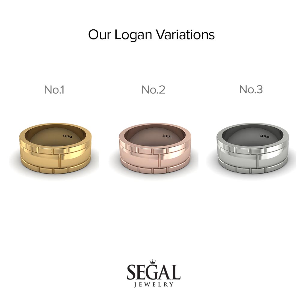 Classic Geometrical Wedding Ring - Logan No. 2