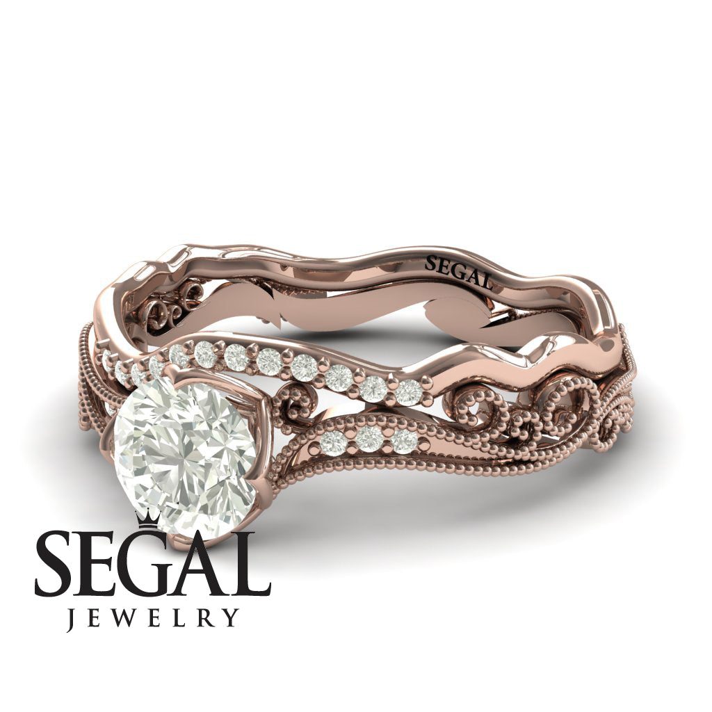 Painter's Muse Bridal Set Diamond Engagement Ring- Rose Gold - Sophie no. 2