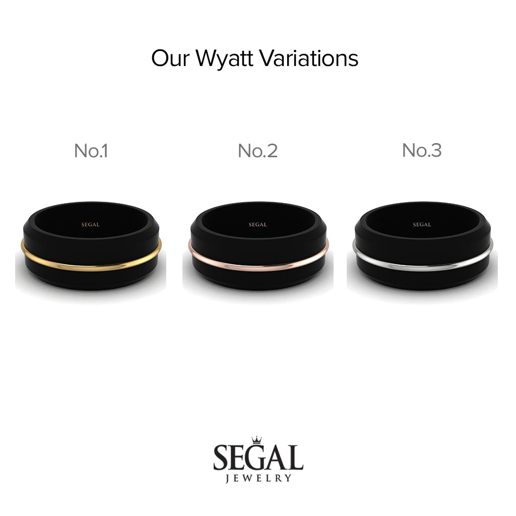 Black Titanium & Gold Men's Ring - Wyatt No. 1