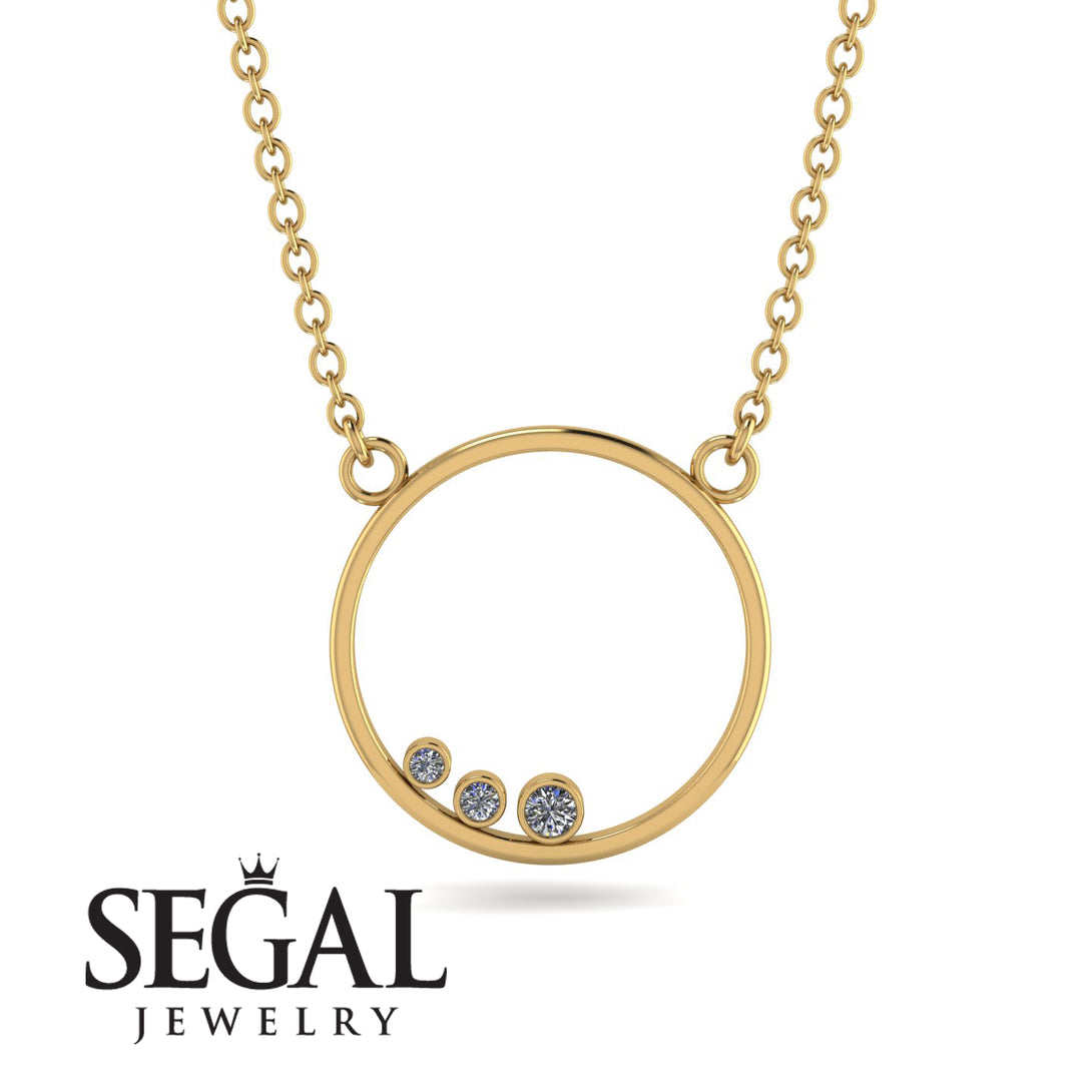 3 Diamond Round Necklace - Raina No. 1
