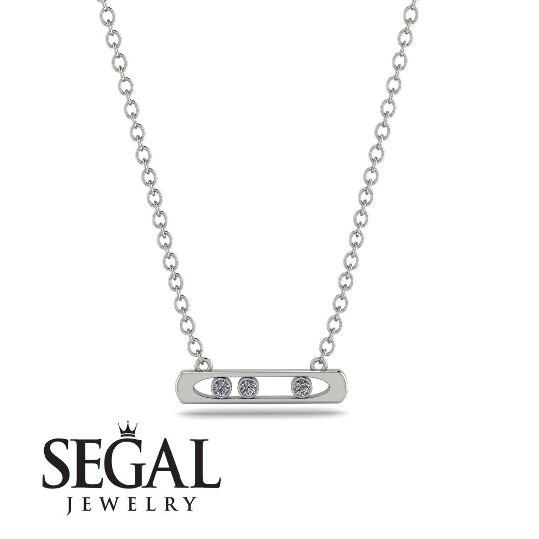 3 Diamond Stone Bar Necklace - Nala No. 3