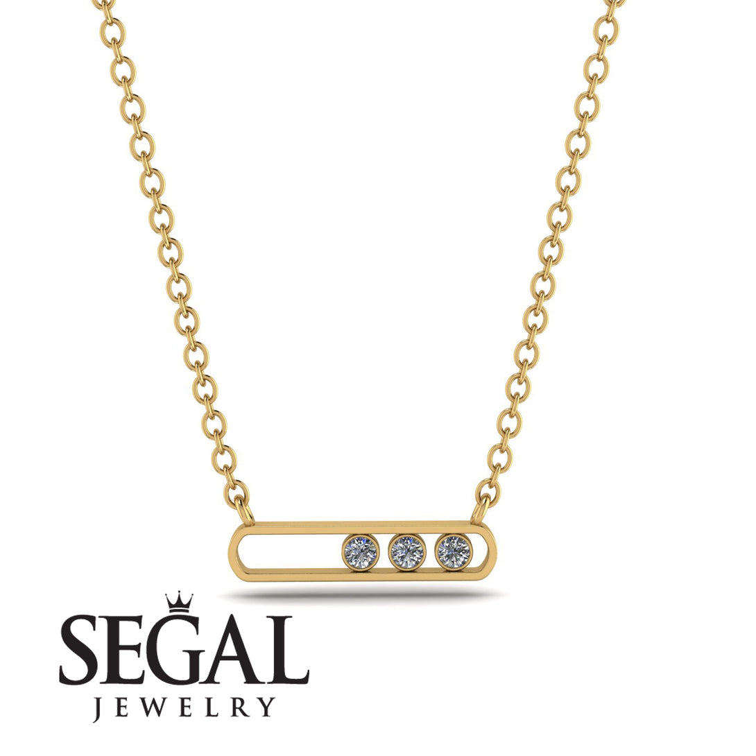3 Diamond Stone Hollow Necklace - Zaria No. 1