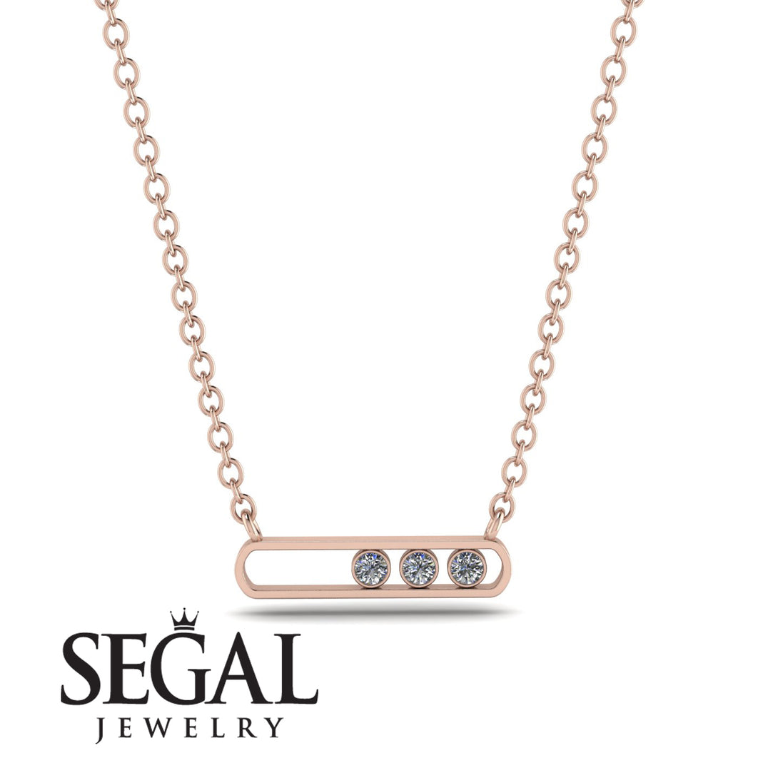 3 Diamond Stone Hollow Necklace - Zaria No. 2