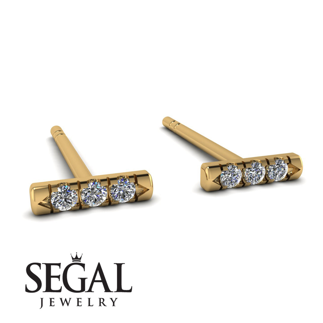 3 Diamonds Stud Earrings - Mina No. 1