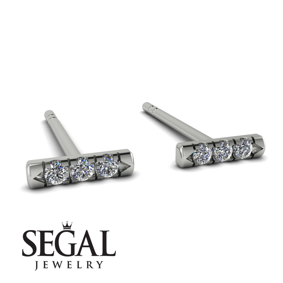 3 Diamonds Stud Earrings - Mina No. 3