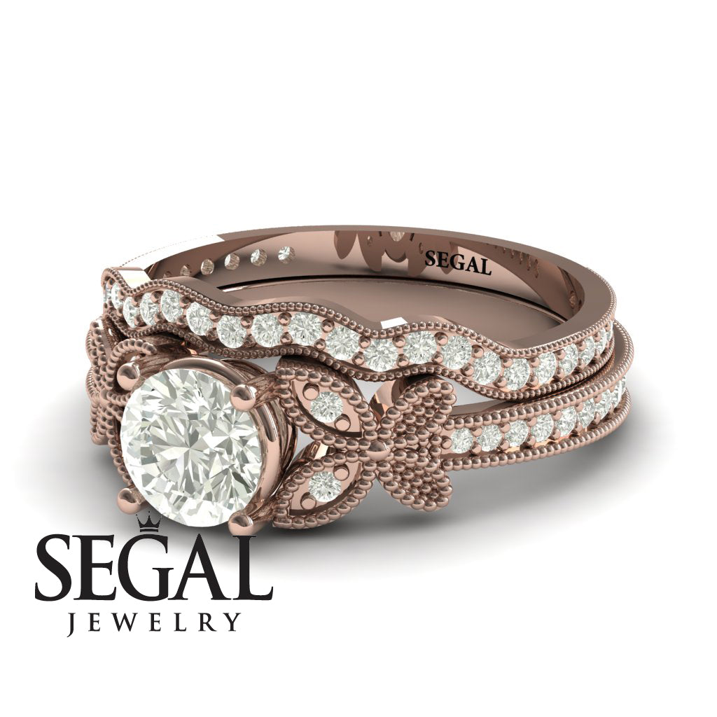 The Butterfly Stairs Bridal Set Diamond Ring- Amelia no. 2