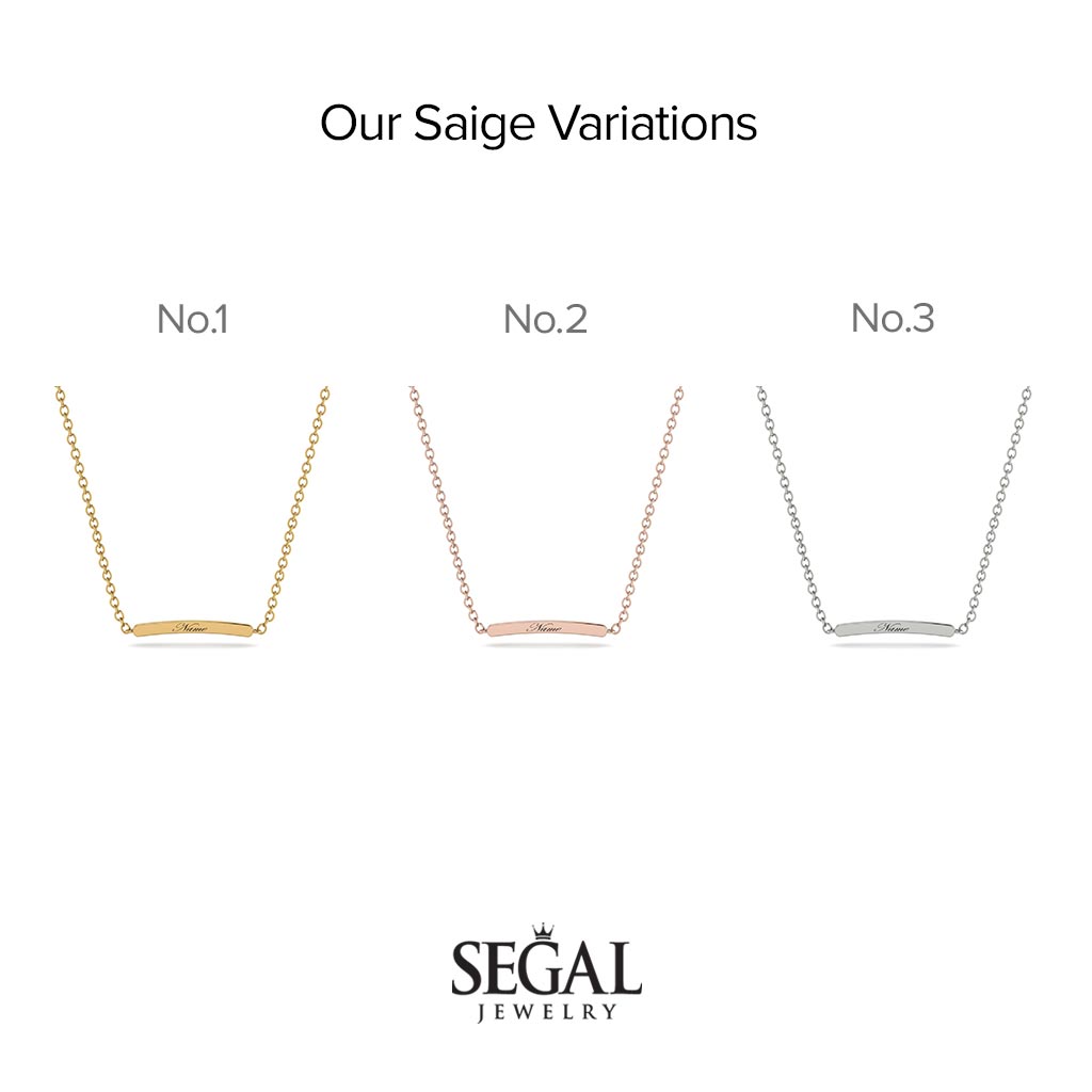 Personalised Name Necklace Bar - Saige No. 3