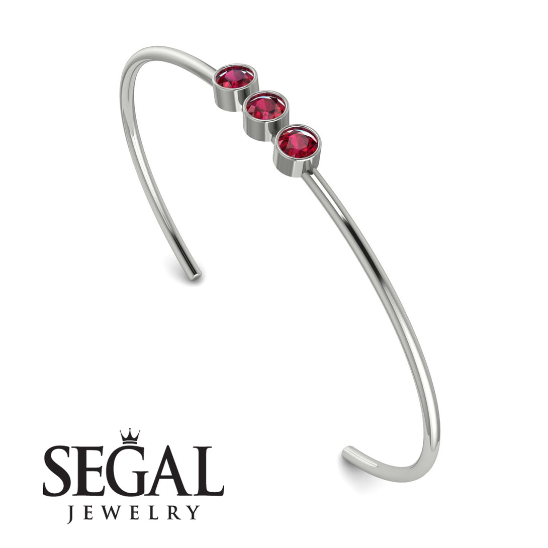 3 Stone Ruby Braclet - Eileen No. 12