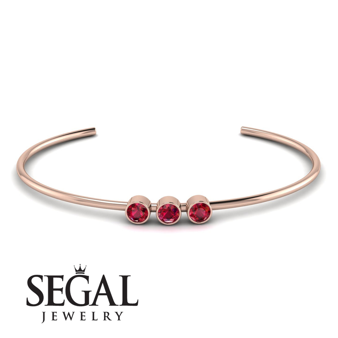 3 Stone Ruby Braclet - Eileen No. 11