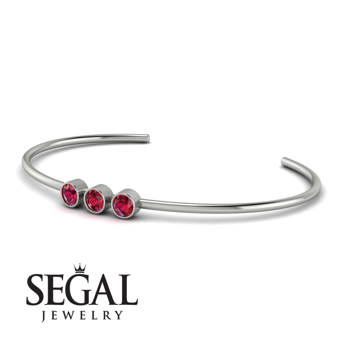 3 Stone Ruby Braclet - Eileen No. 12