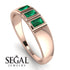 3 Stone Bagutte Emerald Ring - Lilly No. 5 image 2