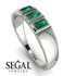 3 Stone Bagutte Emerald Ring - Lilly No. 6