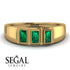 3 Stone Bagutte Emerald Ring - Lilly No. 4