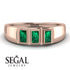 3 Stone Bagutte Emerald Ring - Lilly No. 5
