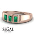 3 Stone Bagutte Emerald Ring - Lilly No. 5 image 3