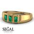 3 Stone Bagutte Emerald Ring - Lilly No. 4 image 3
