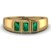 3 Stone Bagutte Emerald Ring - Lilly No. 4 image 1