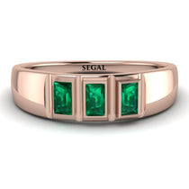 3 Stone Bagutte Emerald Ring - Lilly No. 5 image 1