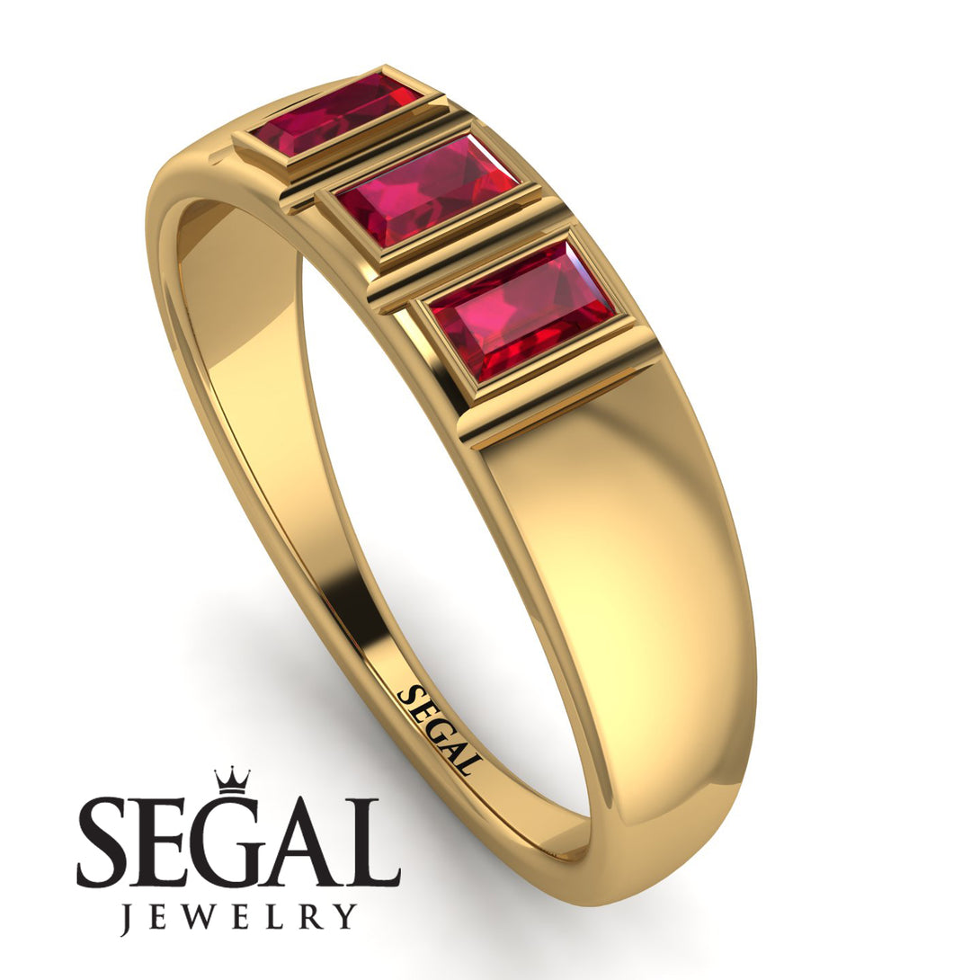3 Stone Bagutte Ruby Ring - Lilly No. 10