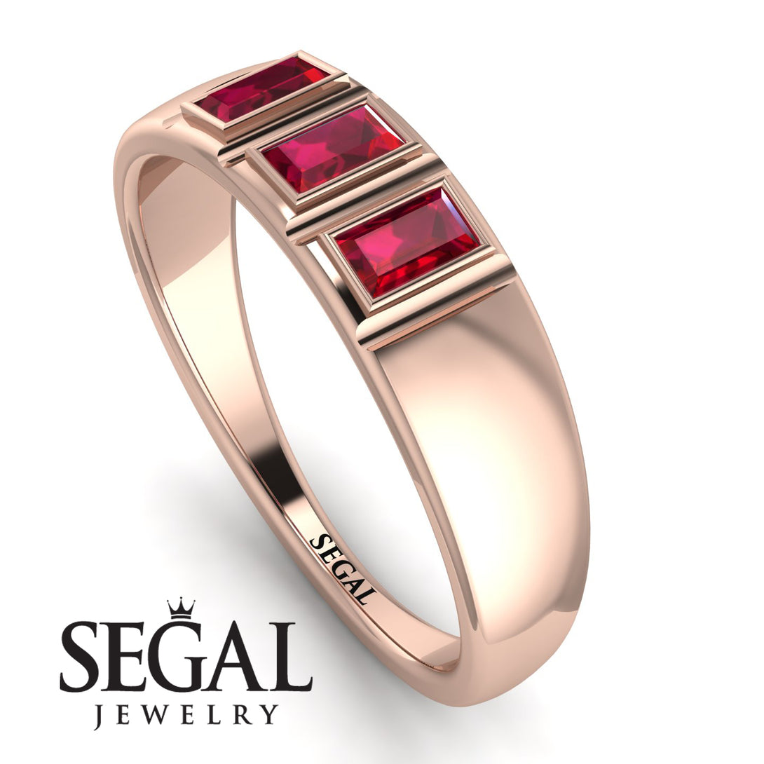 3 Stone Bagutte Ruby Ring - Lilly No. 11