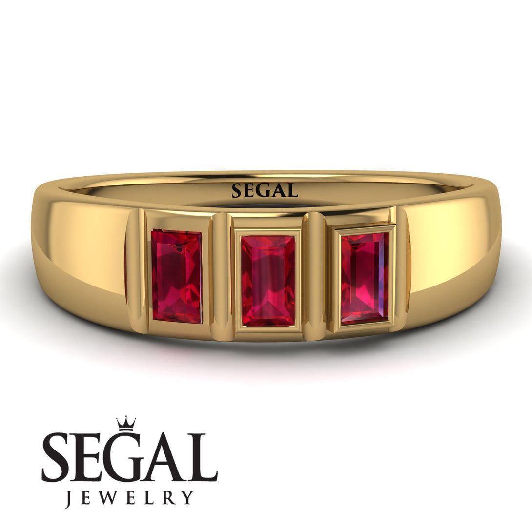 3 Stone Bagutte Ruby Ring - Lilly No. 10