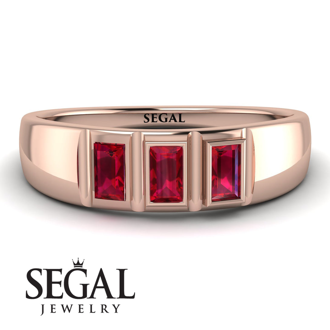 3 Stone Bagutte Ruby Ring - Lilly No. 11