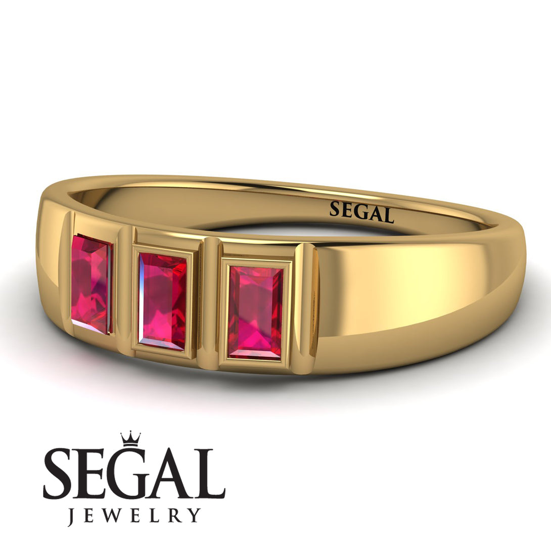 3 Stone Bagutte Ruby Ring - Lilly No. 10