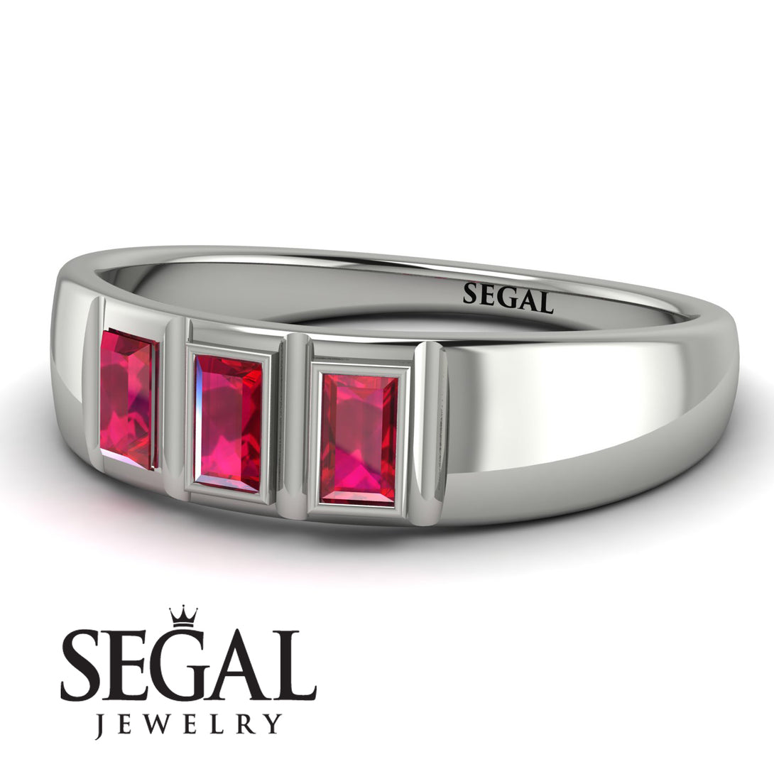 3 Stone Bagutte Ruby Ring - Lilly No. 12