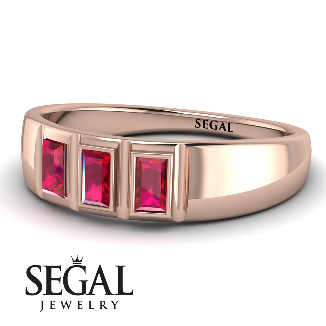 3 Stone Bagutte Ruby Ring - Lilly No. 11