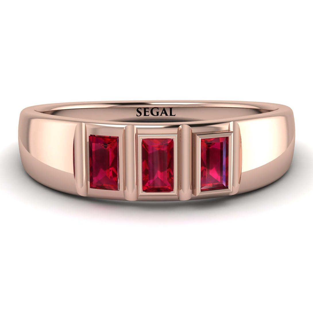 3 Stone Bagutte Ruby Ring - Lilly No. 11