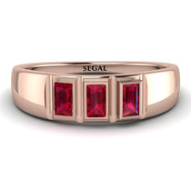 3 Stone Bagutte Ruby Ring - Lilly No. 11 image 1