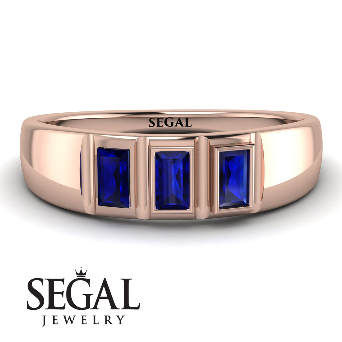 3 Stone Bagutte Sapphire Ring - Lilly No. 14