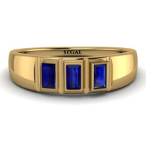 3 Stone Bagutte Sapphire Ring - Lilly No. 13 image 1