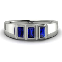 3 Stone Bagutte Sapphire Ring - Lilly No. 15 image 1