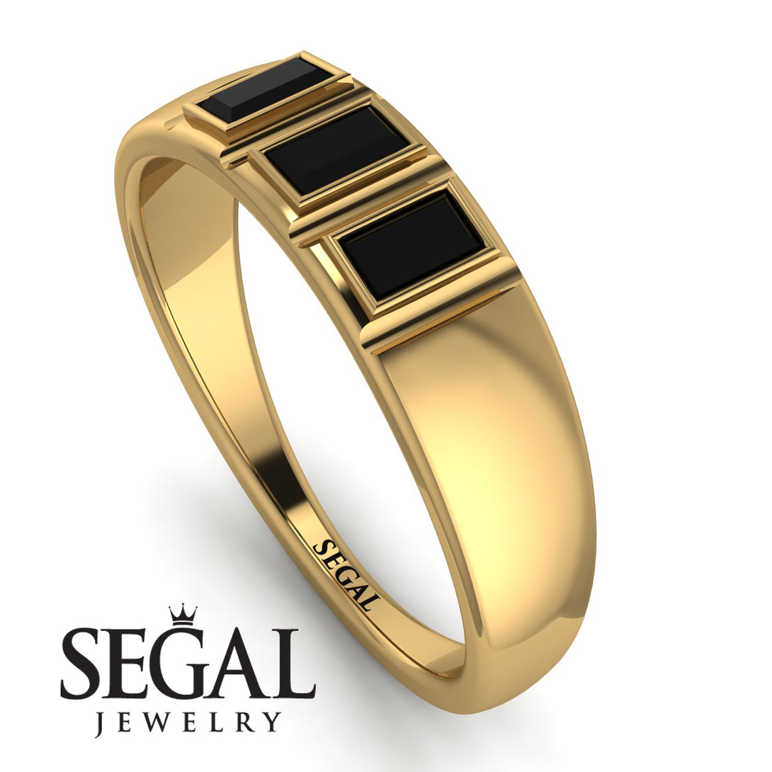 3 Stone Bagutte Black Diamond Ring - Lilly No. 7