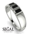 3 Stone Bagutte Black Diamond Ring - Lilly No. 9
