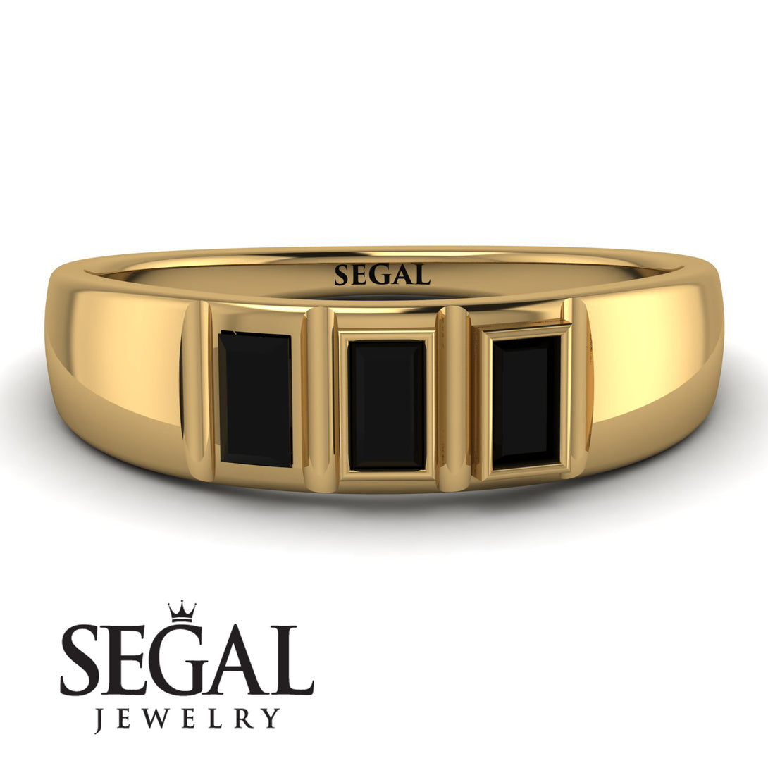 3 Stone Bagutte Black Diamond Ring - Lilly No. 7