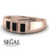 3 Stone Bagutte Black Diamond Ring - Lilly No. 8 image 3