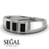 3 Stone Bagutte Black Diamond Ring - Lilly No. 9