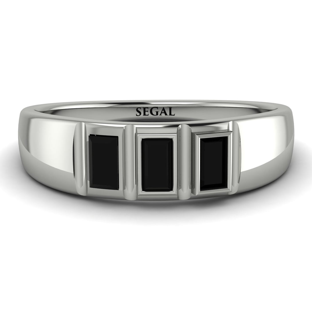 3 Stone Bagutte Black Diamond Ring - Lilly No. 9