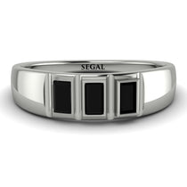 3 Stone Bagutte Black Diamond Ring - Lilly No. 9 image 1