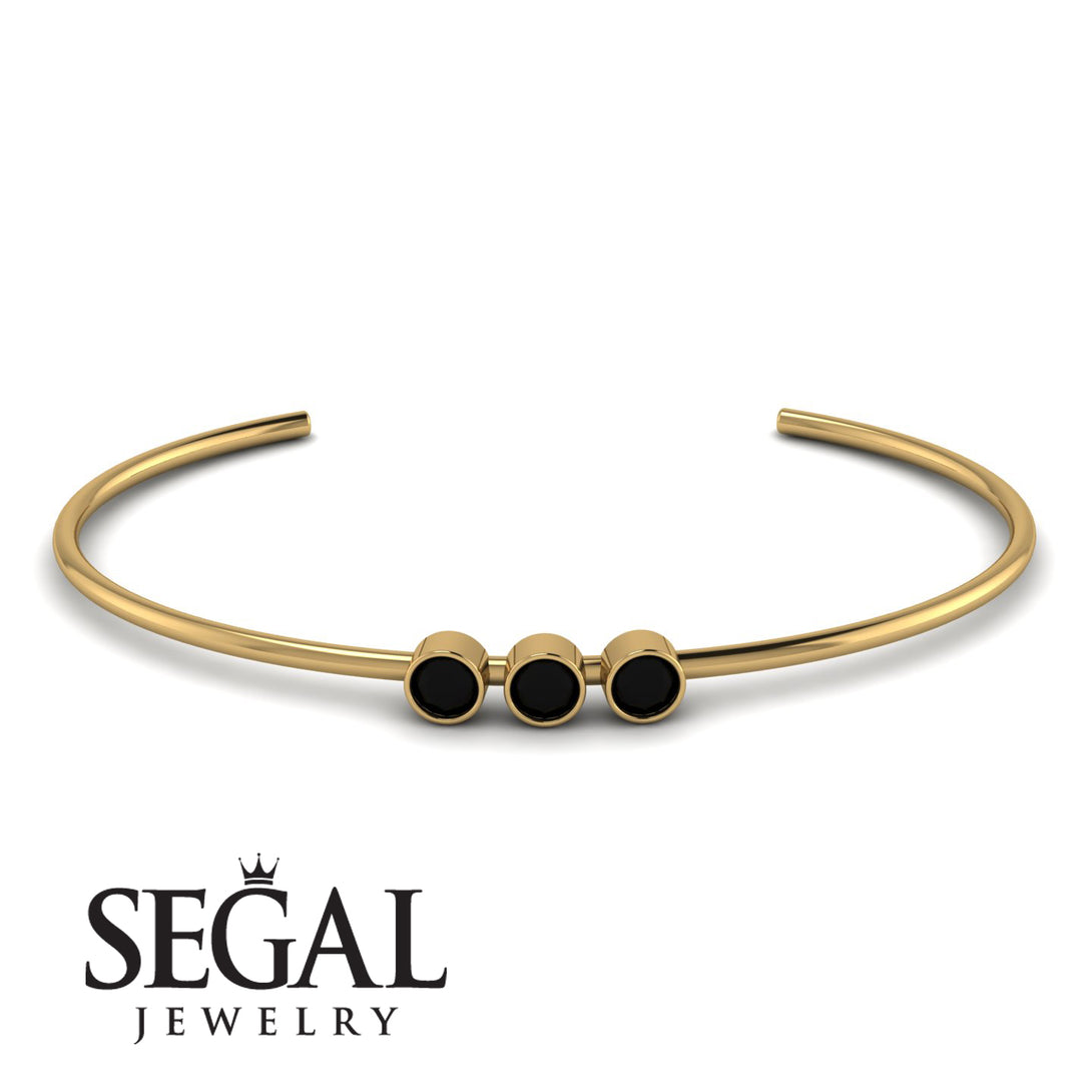 3 Stone Black Diamond Bracelet - Eileen No. 7