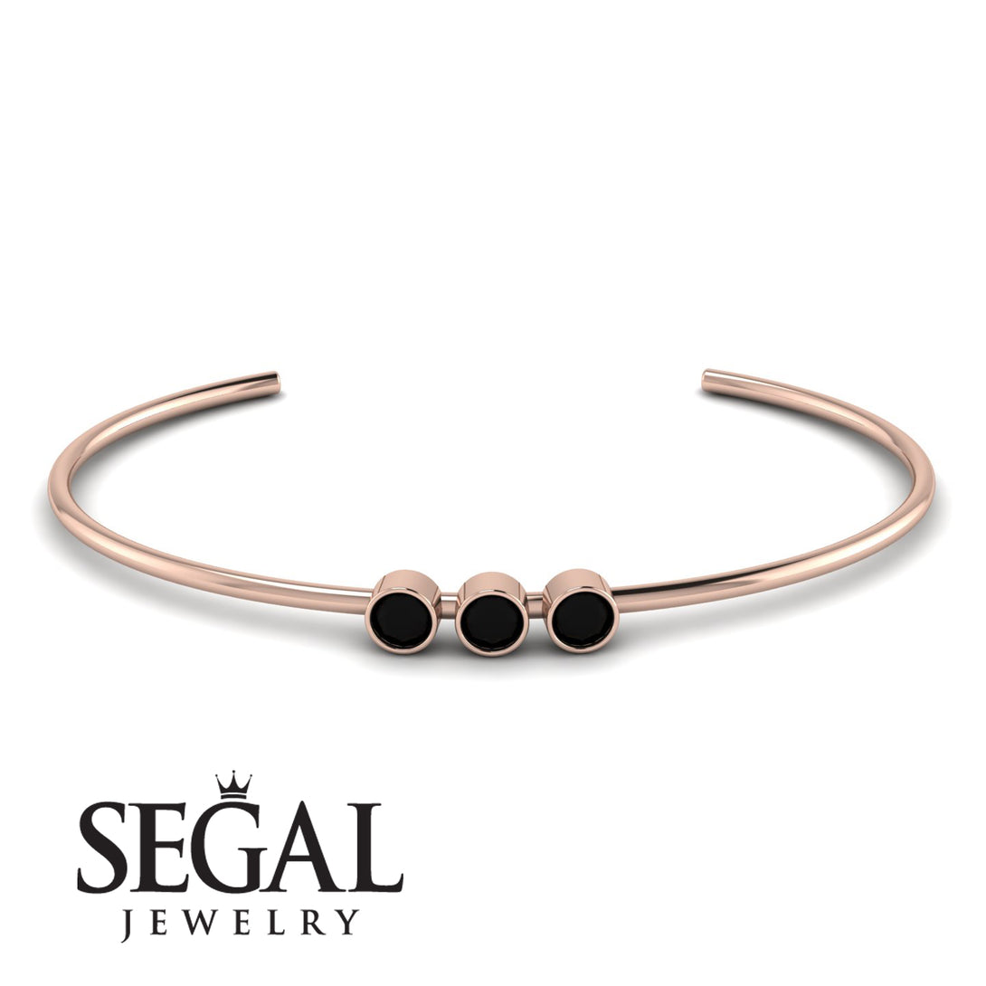 3 Stone Black Diamond Bracelet - Eileen No. 8