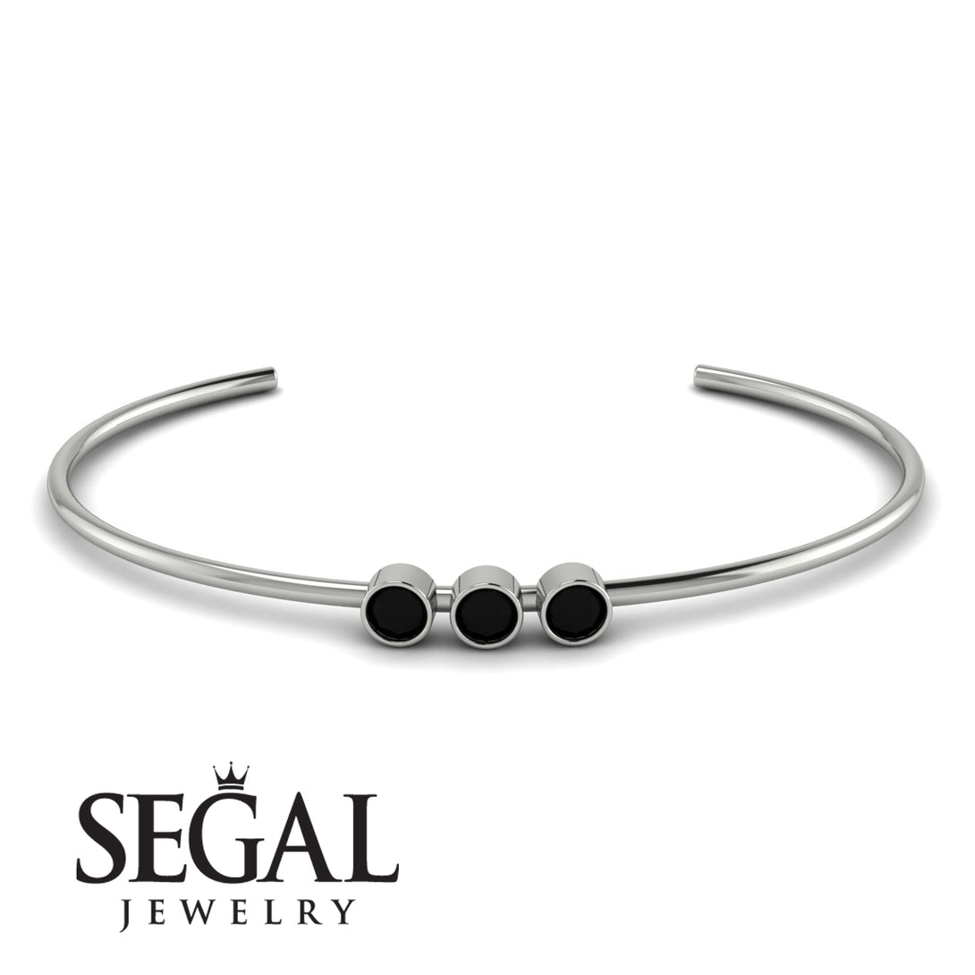 3 Stone Black Diamond Bracelet - Eileen No. 9