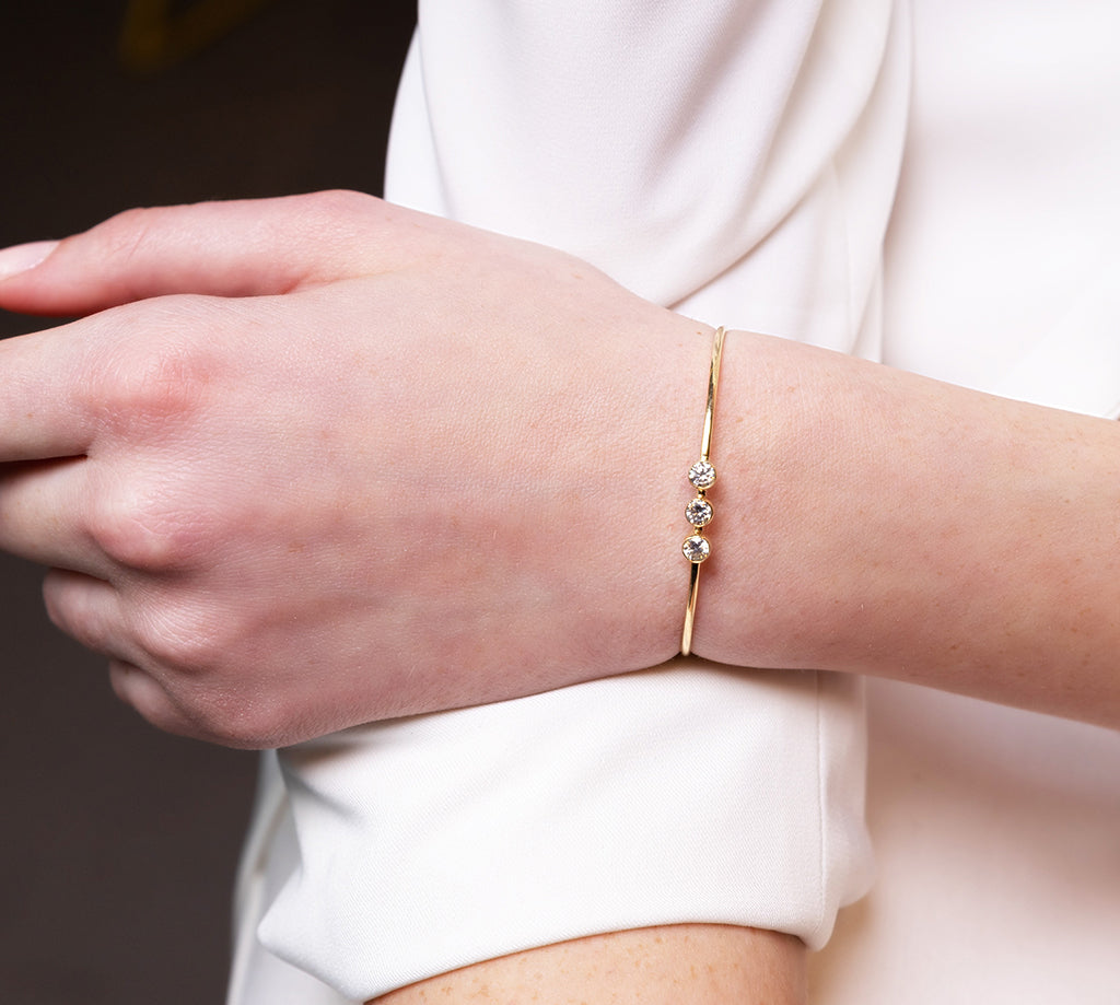 3 Stone Emerald Braclet - Eileen No. 4