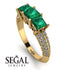 3 Stones Princess Emerald Ring - Rebecca No. 4