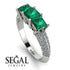 3 Stones Princess Emerald Ring - Rebecca No. 6 image 10