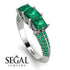 3 Stones Princess Emerald Ring - Rebecca No. 21