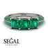 3 Stones Princess Emerald Ring - Rebecca No. 21