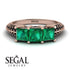 3 Stones Princess Emerald Ring - Rebecca No. 35